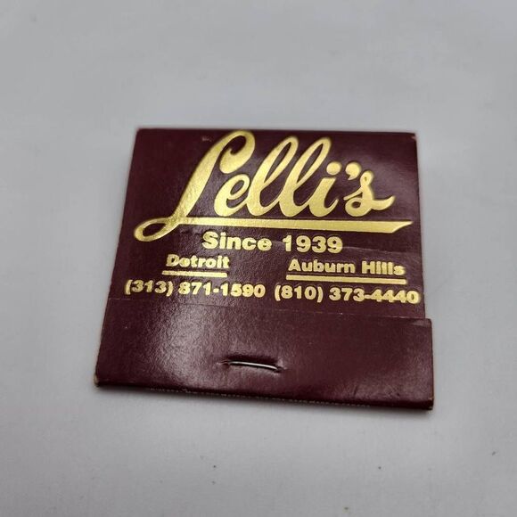 Lelli's Inn Detroit Michigan 2 Vintage Matchbooks 7618 Woodward Detroit Michigan - Picture 1 of 6
